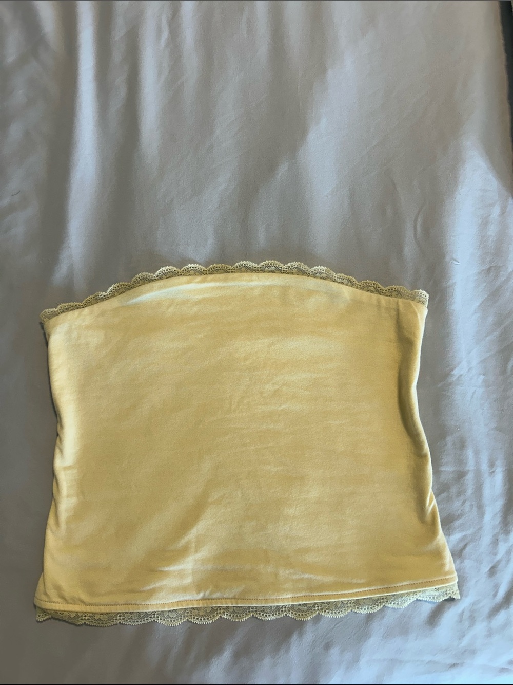 Wild Fable Yellow Lace-Trim Tube Top